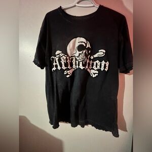 Affliction Black and White Skull Tee